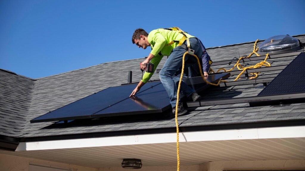 Solar panel installation on a roof — local SEO guide for UK solar installers